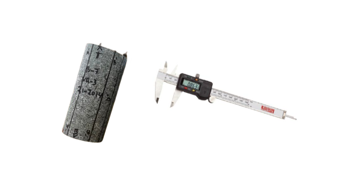 caliper to measure rock core